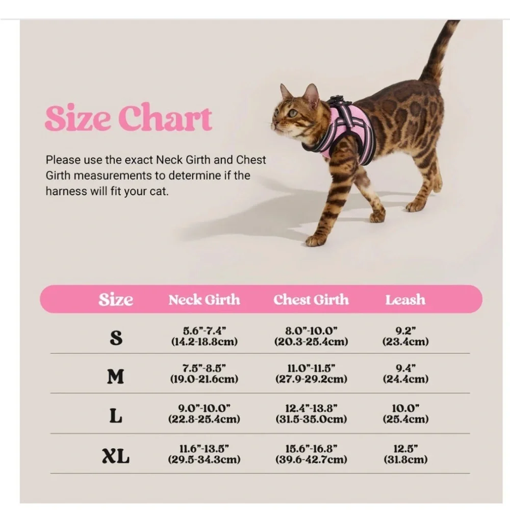 Pink Cat Harness and Leash Set